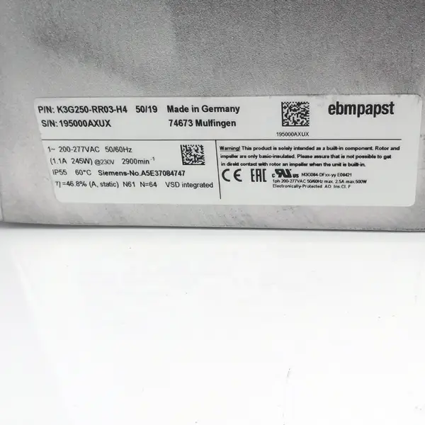 Wentylator Ebmpapst K3G250-RR03-H4