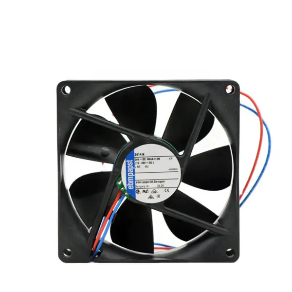 Ebm papst 3414N 92x92x25mm 24VDC 49.4CFM 2.3W 32dBA 2700RPM Wentylator osiowy z łożyskiem kulkowym