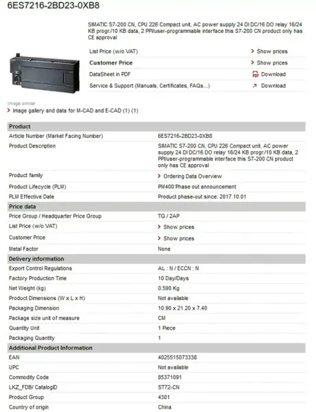 Moduł PLC Siemens 6ES7901-3CB30-0XA0 6ES79013CB300XA0