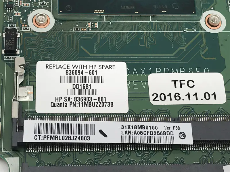 Płyta główna HP 836094-001 836094-501 836094-601 DAX1BDMB6F0