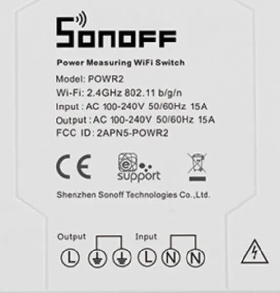 Przełącznik WiFi SONOFF Pow R2 z pomiarem zużycia energii Przełącznik WiFi 15A Inteligentny kontroler przełącznika WiFi