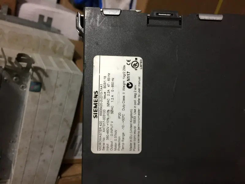 Siemens 6SE6420-2UD13-7AA1 0.37KW 89