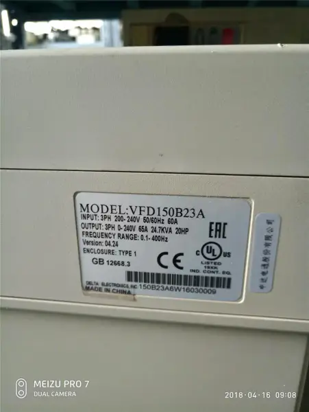Delta B seria 15KW VFD150B23A