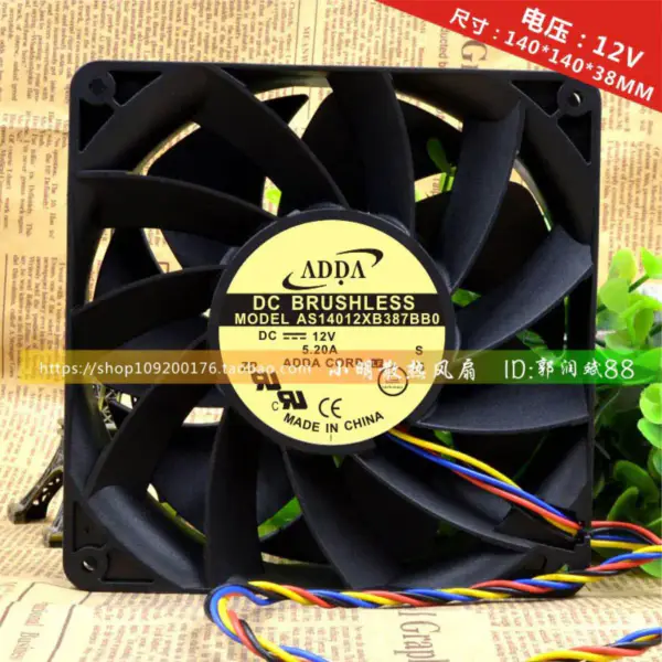 Wentylator ADDA 14038 14CM 12V 5.20A AS14012XB387BB0