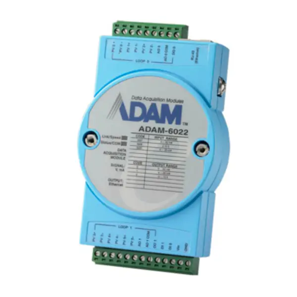 Dwupętlowy kontroler PID oparty na sieci Ethernet Advantech ADAM-6022-A1E