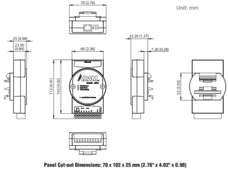 1-portowa bramka Modbus Advantech ADAM-4572-CE