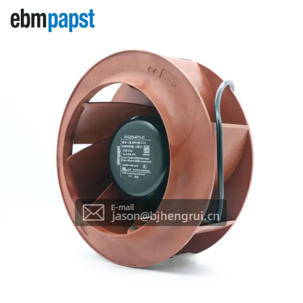Ebmpapst R1G225-AF11-21 225mm 95W 2.2A EC Zakrzywiony do tyłu odśrodkowy wentylator chłodzący do szafy sieciowej