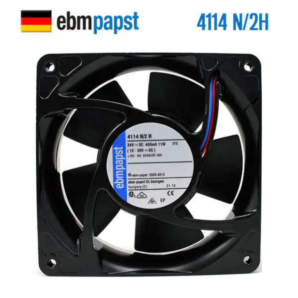 Ebm papst 4114N/2H 4114N/2H6P 120*120*38mm 24V 11W Wentylator osiowy z falownikiem używany do instrumentów medycznych 4114N/2H3P-309