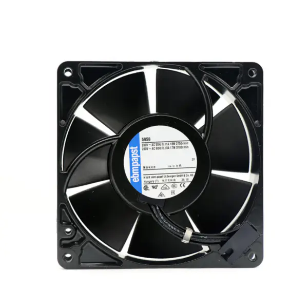 rozmiar 127 x 127 x 38 mm 230 V ac przepływ powietrza 180 m3/h 2750 obr/min 5958 wentylator chłodzący ebmpapst