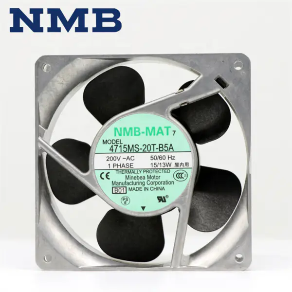 Original Japan NMB-MAT 4715MS-20T-B5A 4715MS-20T-B50 12038 120*120*38mm 200VAC 50/60Hz 15/13W 102CFM Axial Cooling Fan
