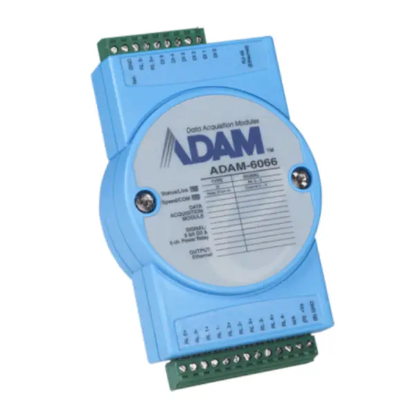 Advantech ADAM-6066-D 6-kanałowe wejście cyfrowe i 6-kanałowy moduł przekaźnika mocy Modbus TCP