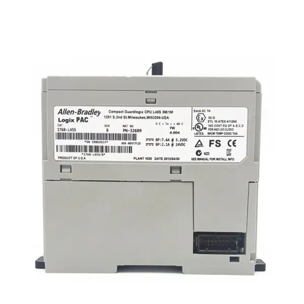 Najlepsza cena PLC Allen Bradley Compact Guardlogix Cpu L45S 3M/1M 1768-L45S