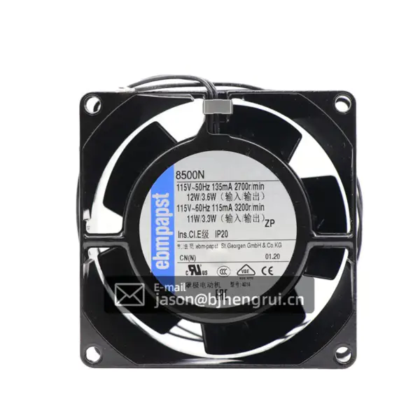 TYP 8500N Air flow 61m3 /h 3200rpm Ebm papst Fan 115V 80 * 80 * 38mm Full Metal Cooling Fam Cabinet Chassis Heat Dissipation