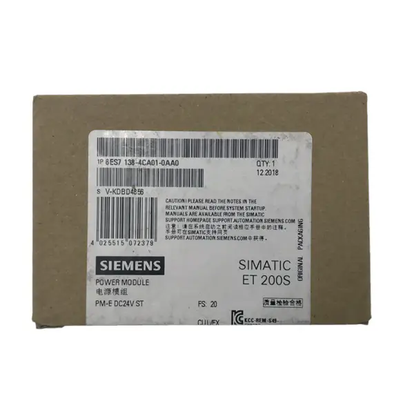 Siemens PLC SIMATIC DP PM-E Moduł zasilania 6ES7138-4CA01-0AA0 dla ET 200S