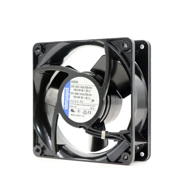119 x 119 x 38 mm 230 V AC przepływ powietrza 123 m3/h 2350 obr/min 4580N Wentylator chłodzący ebm papst z łożyskiem ślizgowym