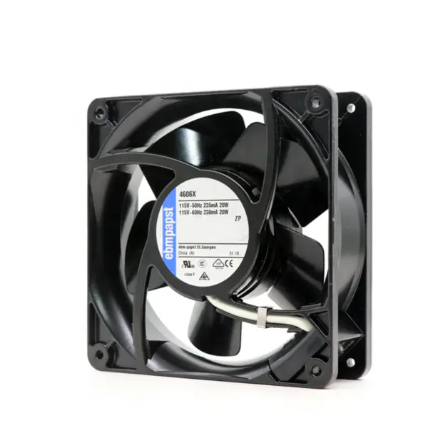 rozmiar 119 x 119 x 38 mm 115 V AC przepływ powietrza 180 m3/h 3100 obr/min 4606X wentylator chłodzący ebmpapst