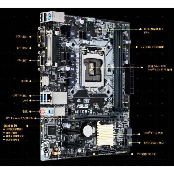 Płyta główna H110 dla Asus H110m-d
