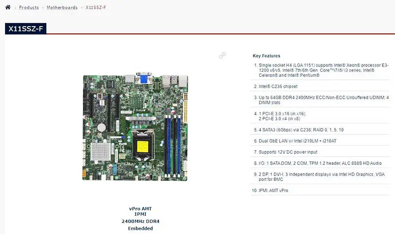 Płyta główna Supermicro X11ssz-f