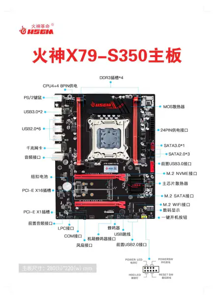 Płyta główna Hsgm X79-s350 Lga 2011 Cpu Socket 128gb Pamięć Płyta główna do serwera komputerowego