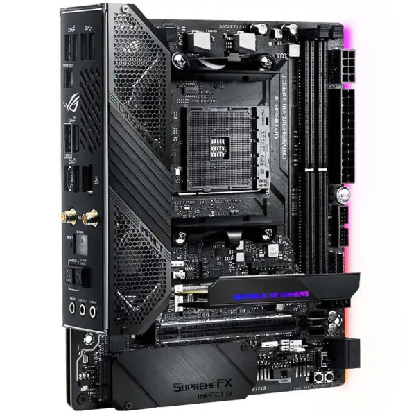 Asus Rog Crosshair Viii Impact X570 Argb Płyta główna do gier Obsługa procesorów 5800x 5900x 5950x