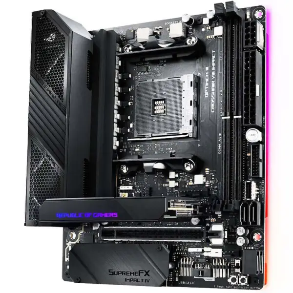 Asus Rog Crosshair Viii Impact X570 Argb Płyta główna do gier Obsługa procesorów 5800x 5900x 5950x