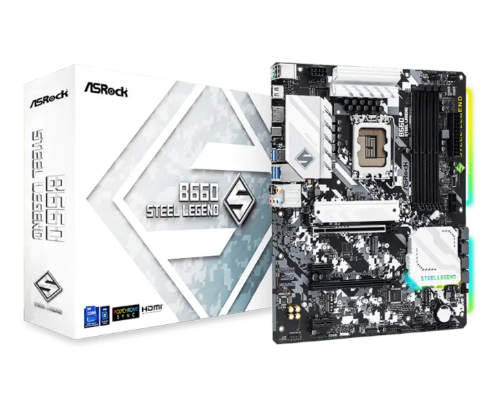 As B660 Steel Legend Ddr4 Gaming Płyta główna Cpu 12700 12600 Intl B660 Lga 1700 9 Phase Dr.mos Power Design