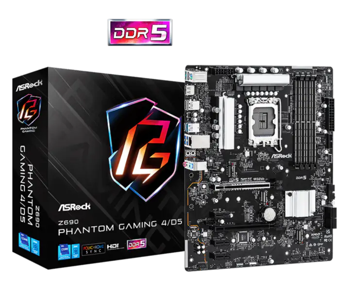 Płyta główna Asrock Z690 Phantom Gaming 4/d5 obsługuje procesory Ddr5 12600k 12900k Intl Z690 Lga1700