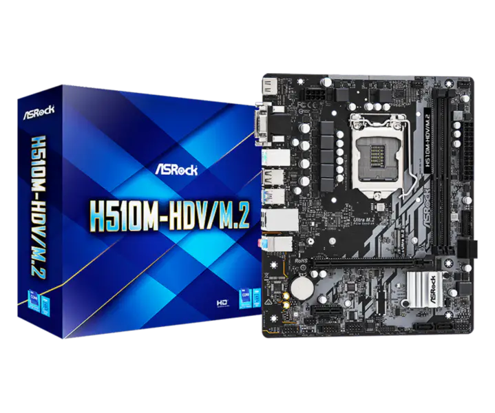 Płyta główna Asrock H510m-hdv/m.2 Office Gaming Obsługuje procesory 10500 10400 11400f Intl H510 Lga 1200