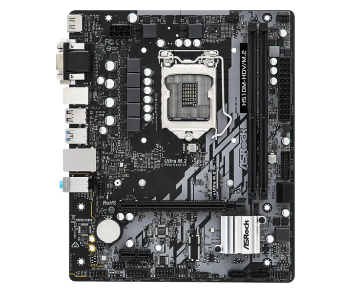 Płyta główna Asrock H510m-hdv/m.2 Office Gaming Obsługuje procesory 10500 10400 11400f Intl H510 Lga 1200