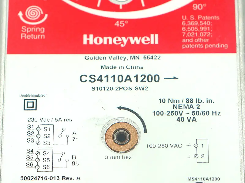 Siłownik zaworu przepustnicy Honeywell CS4110A1200