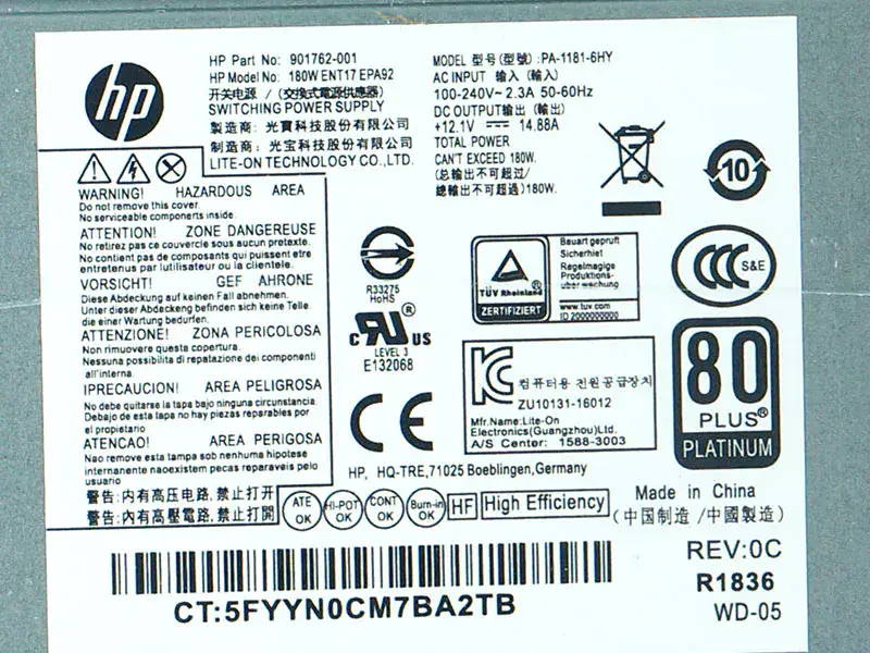 Zasilacz HP PA-1181-6HY D16-180P1B