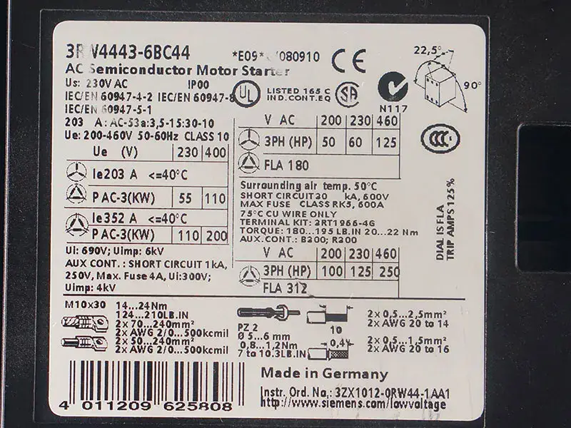 Softstart SIEMENS 3RW4443-6BC44