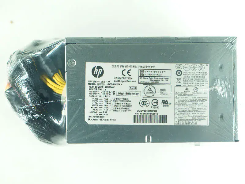 633186-002 Zasilacz DPS-600WB A 600W do HP ENVY 810 Phoenix h9-1400t CTO