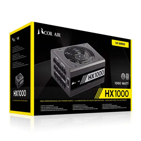 Cors Air Power 1000w Hx1000 Zasilacz do komputera stacjonarnego 80plus Platinum Active Pfc Pełny moduł Pcie5 Wsparcie 4090