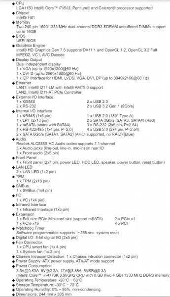 Płyta główna IEI IMBA-H810-R10 IMBA-H810-ECO-R10 Rev:1.0