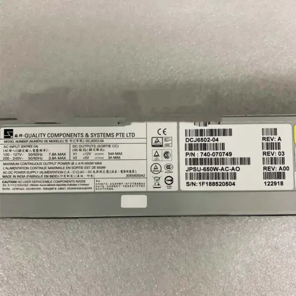 Zasilacz Juniper Jpsu-650w-ac-ao Mx204 Ac