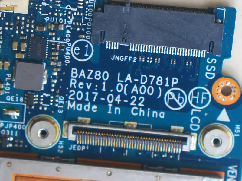 Płyta główna Dell XPS 13 9365 LA-D781P I7-7Y75 8G