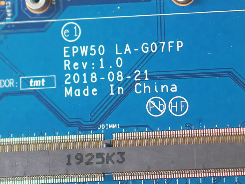 HP 15-DA 15T-DA EPW50 LA-G07FP L68087-601 L68087-501 L68087-001 płyta główna SRGP5 I3-10110U DDR4