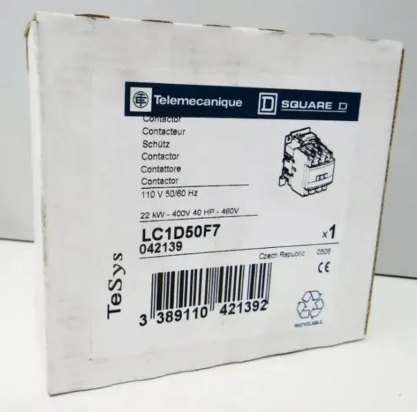 Telemecanique LC1D50F7 LC1-D50F7 042139 Stycznik 22KW-400V 40 HP-460V