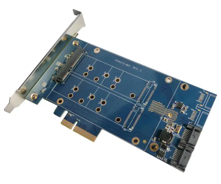 Karta PCIe X1 na 2,5" SATA +m.2+2Port SATA3.0, SATA Riser Adapter PCIe na SATA 2,5" SSD Konwerter PCIe na M.2 z funkcją RAID