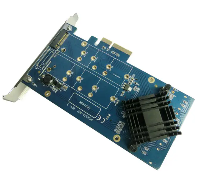 Karta PCIe X1 na 2,5" SATA +m.2+2Port SATA3.0, SATA Riser Adapter PCIe na SATA 2,5" SSD Konwerter PCIe na M.2 z funkcją RAID