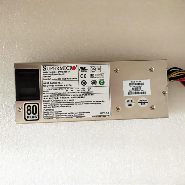 Zasilacz Supermicro 1U 200W PWS-201-1H