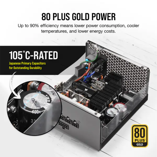 Zasilacze Cors Air Psu Rm850x 850w ze złotym certyfikatem Pełny moduł wentylatora Start-stop Inteligentne wybudzanie Rps0124