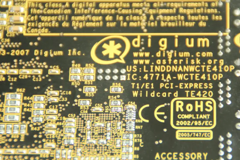 4-portowa karta cyfrowa Asterisk TE420P TE420 z portem E1/T1 PCI-Express