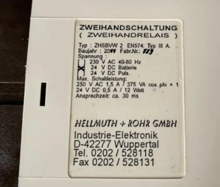 PRZEKAŹNIK HELLMUTH+ROHR ZHSBVW2