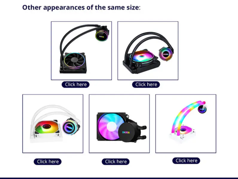 Sama 12cm Aio Cpu Cooler Radiator Miedź Wyświetlacz Chłodzenie cieczą Pc Cpu Cooler Rgb Glow Z Niższym Poziomem Hałasu Pompa