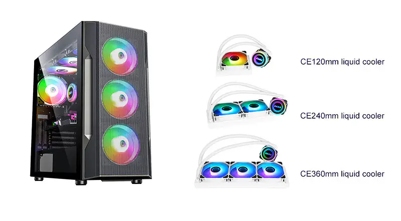 Sama 36cm Aio Cpu Cooler Radiator Miedź Wyświetlacz Woda Chłodzenie cieczą Pc Cpu Cooler Rgb Glow Z Niższym Poziomem Hałasu Pompa