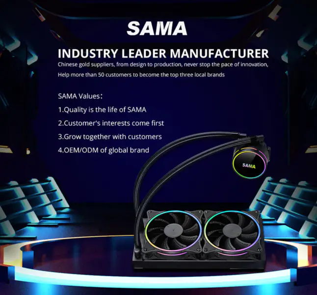 Sama Aio Cpu 240mm Radiator Radiator cieczy Rgb Cooler Cpu Chłodzenie wodne Radiator PC Gaming