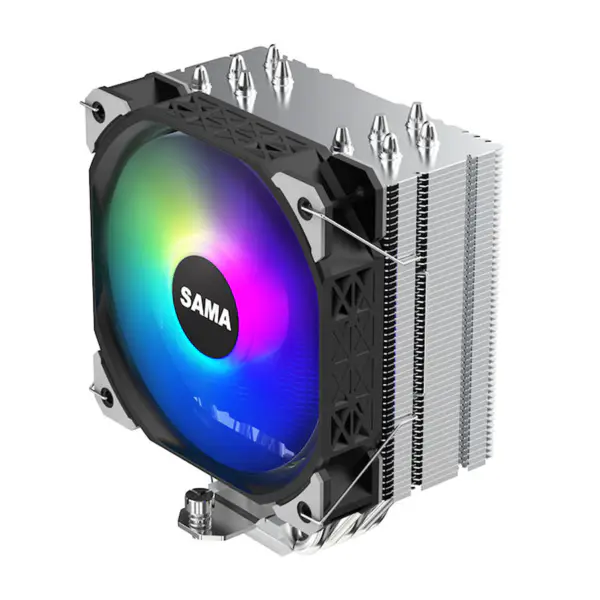 Sama Am4 Am5 Cpu Air Coolers 5 Electroplate Heat Pipes Chłodzenie procesora 115x/1366/1200/2011/2066/1700 Air Cooler