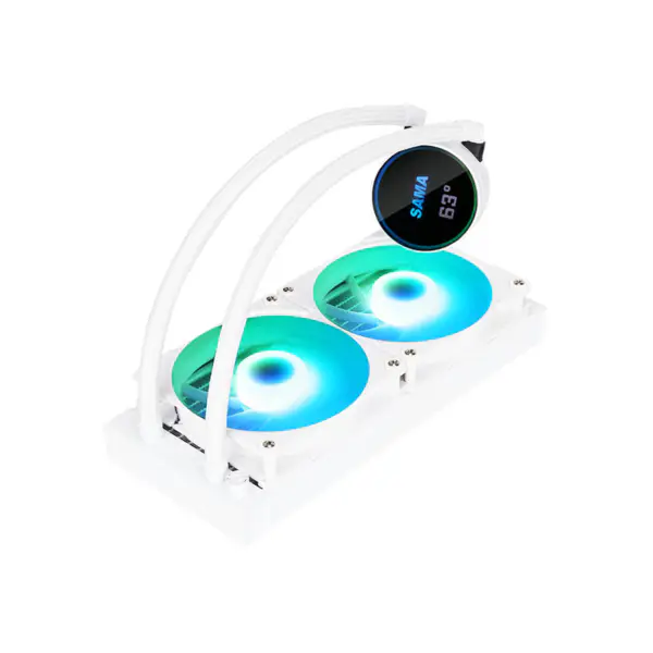 Sama Konfigurowalne logo Argb Wentylator chłodzący Cpu Cooler Wersja biała/czarna Wyświetlacz LCD Temperatura rdzenia Cpu Pc Liquid Cooler